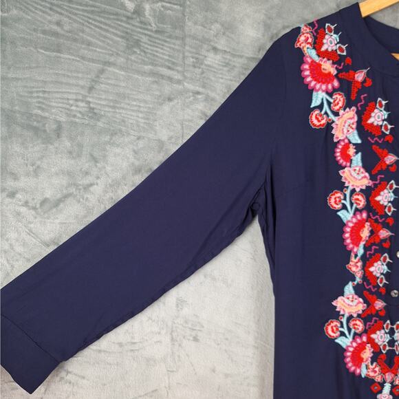 Womens Top Large Boho Peasant Embroidered Floral Cottagecore‎ Hippie Festival - Picture 4 of 8